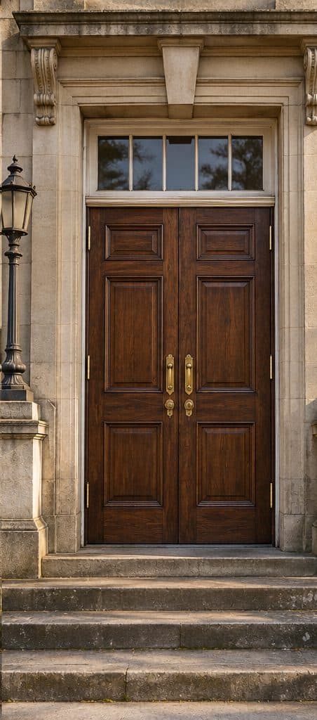Civic entrance door restoration: after stage