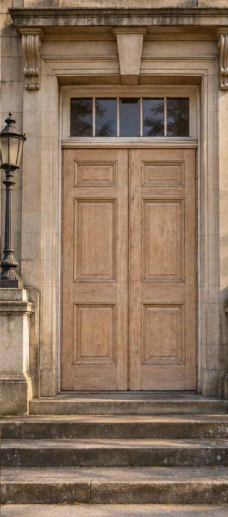 Civic entrance door restoration: during stage