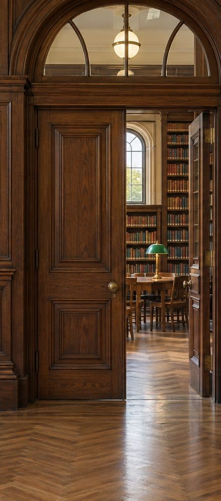 Restored library entrance restoration